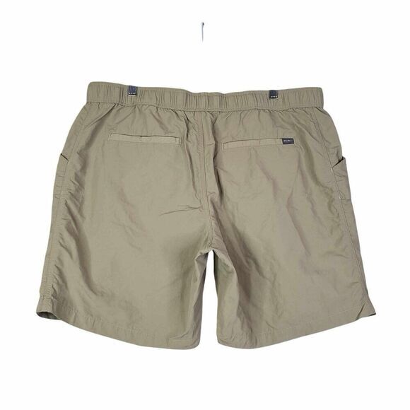 Eddie Bauer Cargo Shorts Mens Size XL Khaki Tan Stretch Nylon Belt Flat Front - Picture 3 of 10